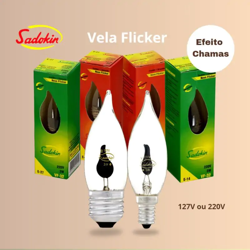 Lâmpada Vela Flicker